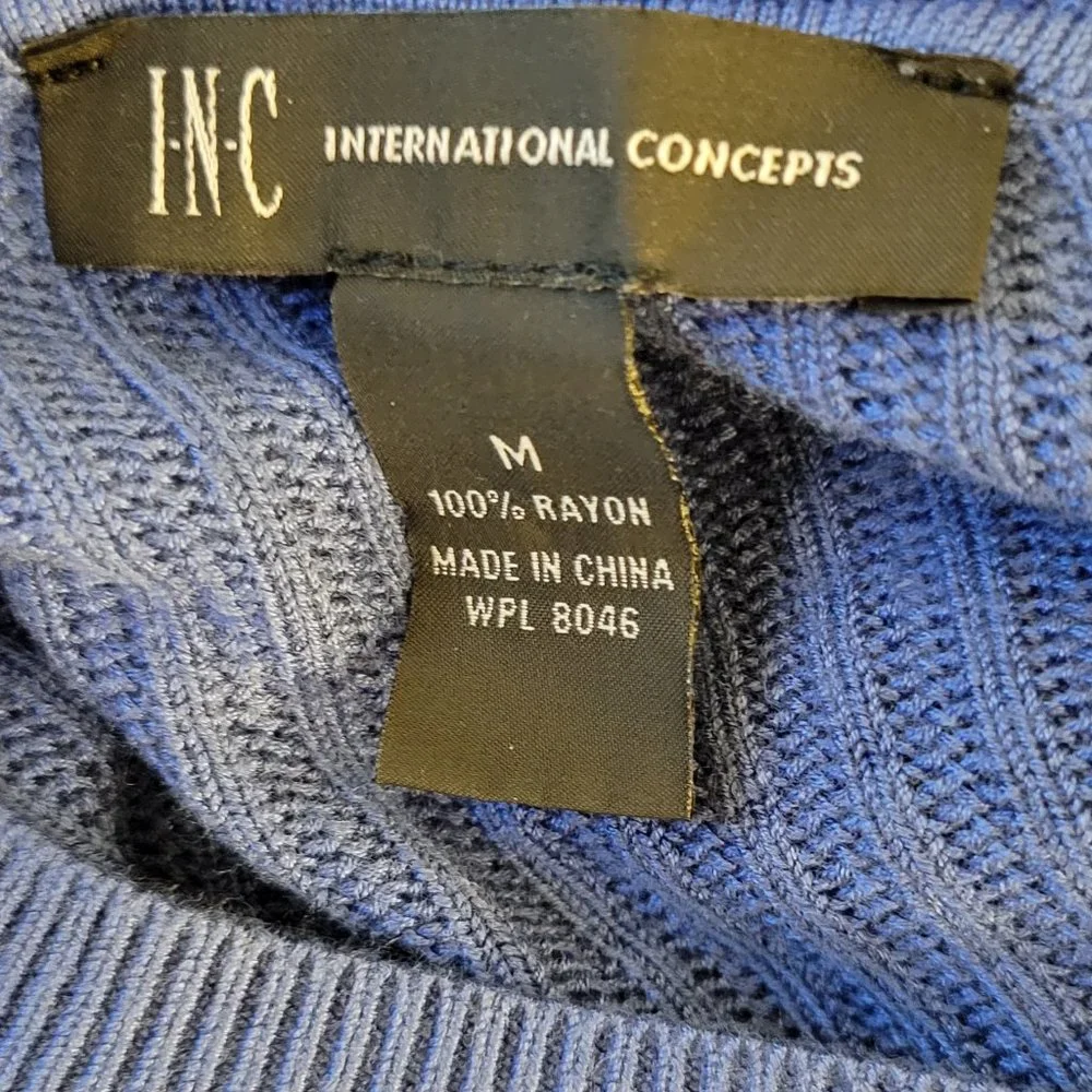 INC WOMENS BLUE FLARED LONG SLEEVE SWEATER - Picture 9 of 9